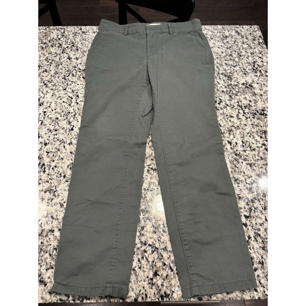 Ann Taylor Loft Pants Womens 6P Green Flat Front Girlfriend Chino NWT